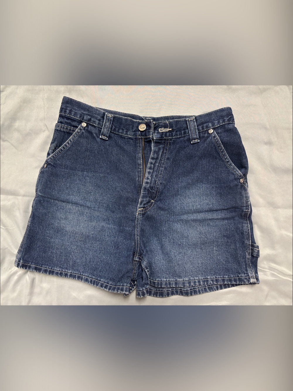 Denim High-Waist Jean Shorts - Dark Blue